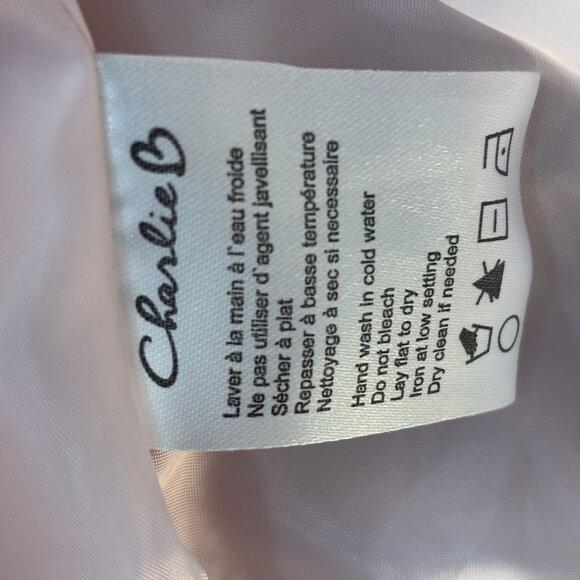 Charlie B Floral Bomber Jacket Pink With Zipper Front & Elastic Hem Lightweight - Picture 16 of 16